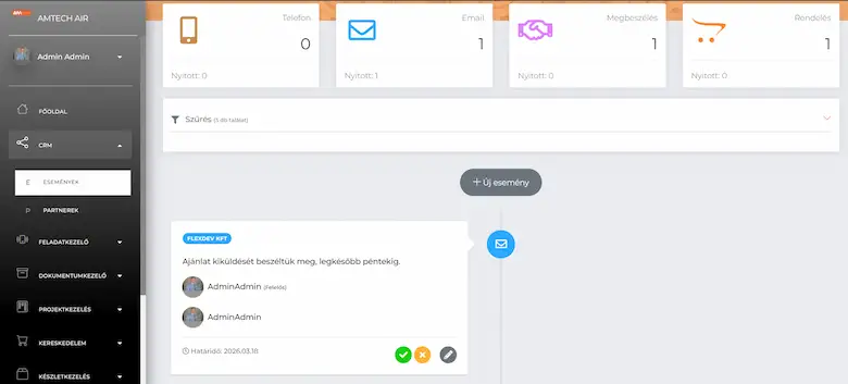 CRM Vevőkezelés